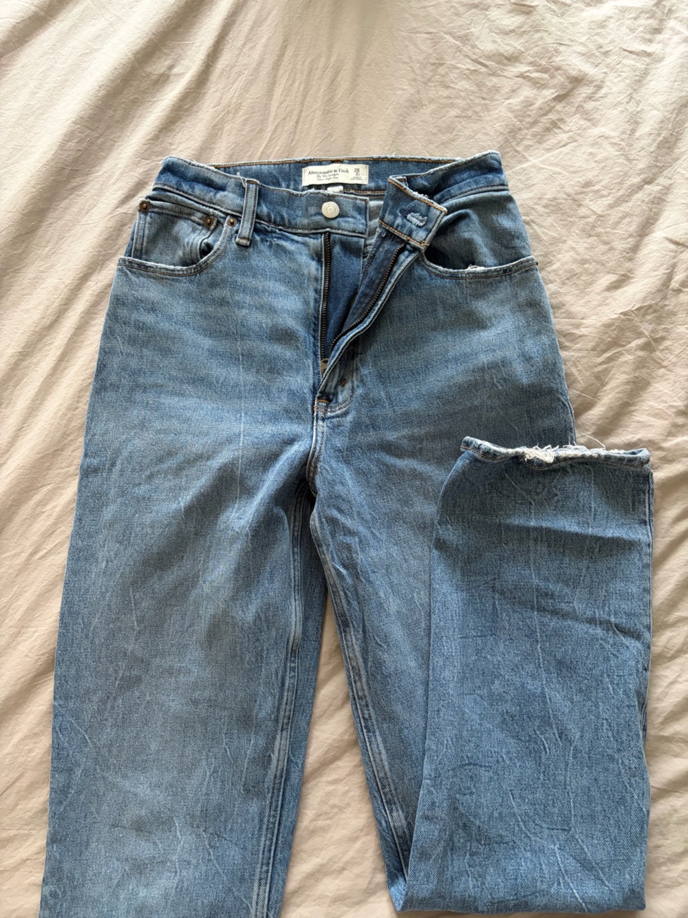 Abercrombie Straight Leg High Waisted Denim
